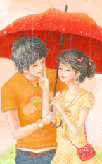 Gif animé amour sous la pluie